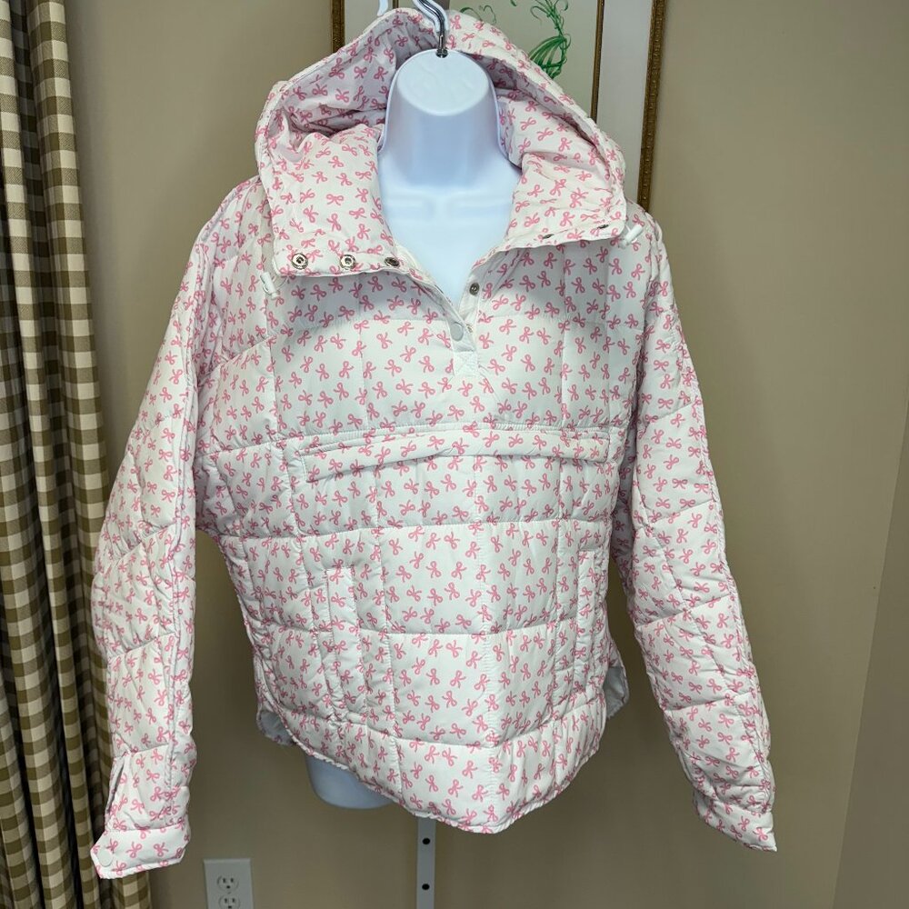 Bow Print Puffer Jacket